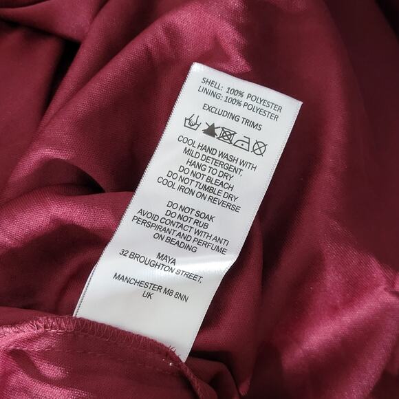 Maya Bridesmaid Delicate Sequin Wrap Maxi Dress in Wine Size 2 - Picture 11 of 13
